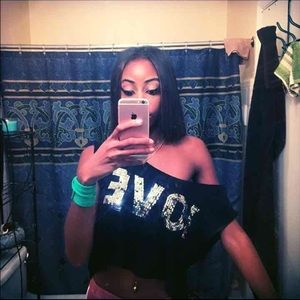 Black half shirt from body central