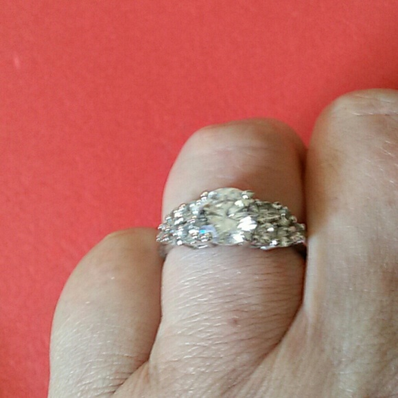 White topaz set in sterling silver