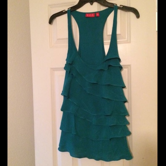 Ruffled Turquoise Tank - Picture 1 of 2