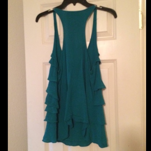 Ruffled Turquoise Tank - Picture 2 of 2