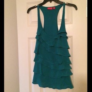 Ruffled Turquoise Tank