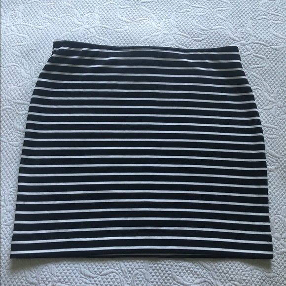 (SOLD) Black and White Striped Skirt