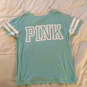 PINK Victoria's Secret mint green t-shirt