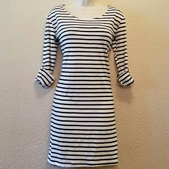 NWOT Black and Cream Striped Dress