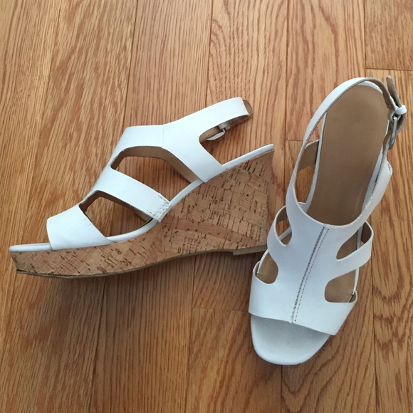 🙀GONE AT 6PM EST TODAY🙀 White Cork Wedges - Picture 2 of 3