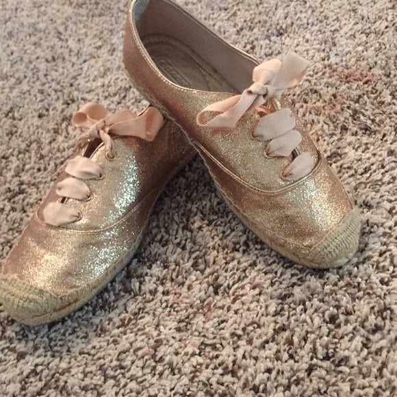 Coach rosegold sneaker espadrilles