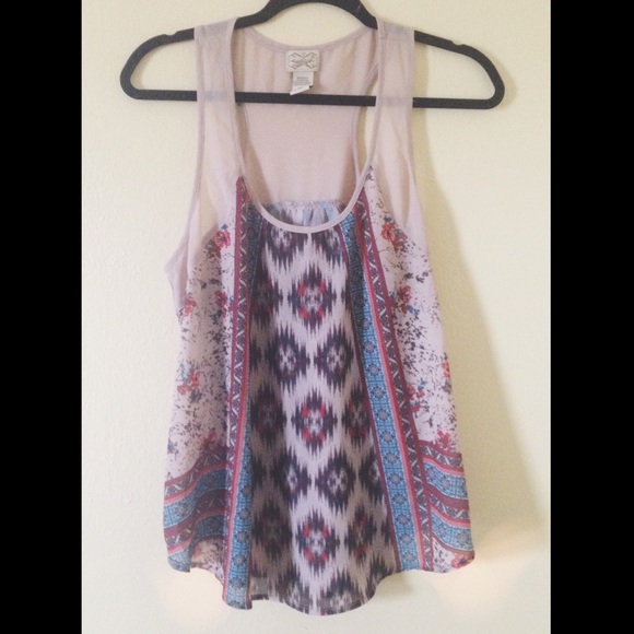 Eyelash Couture Tops - Aztec Print Sheet Flowy Tank Top