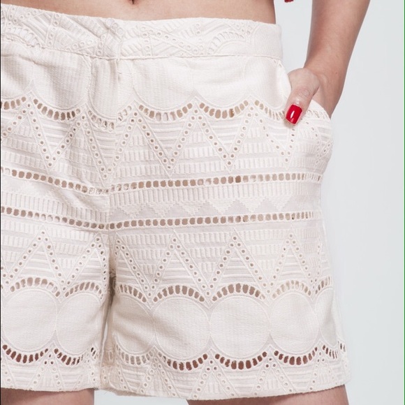 ASOS Ecru Eyelet Cut Out Shorts - Picture 4 of 4