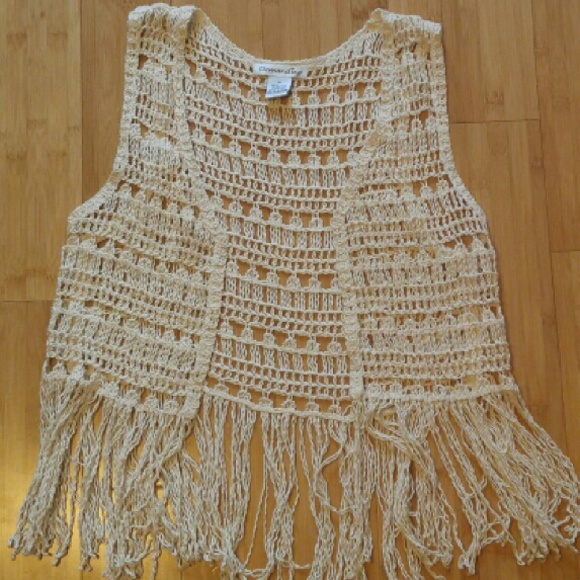 Beige Open-knit Crochet Cardigan - Picture 1 of 2