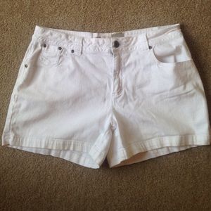 White denim shorts