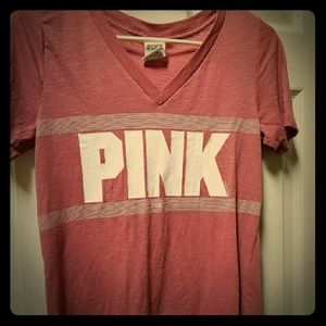 PINK begonia v-neck shirt