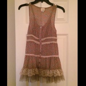 Floral, Button Down Tank