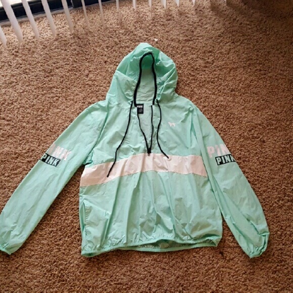 Victoria's Secret PINK anorak/rain coat teal blue