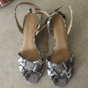 Nine West snake skin criss cross sandals
