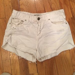 Free people white denim Cutoffs