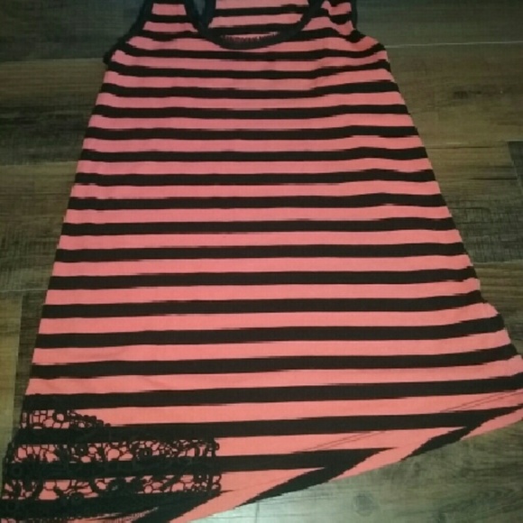 Pink/black dress tank