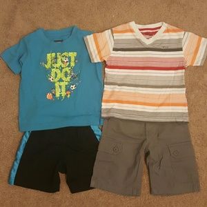 1 Nike and 1 DKNY Boys shirt and short set