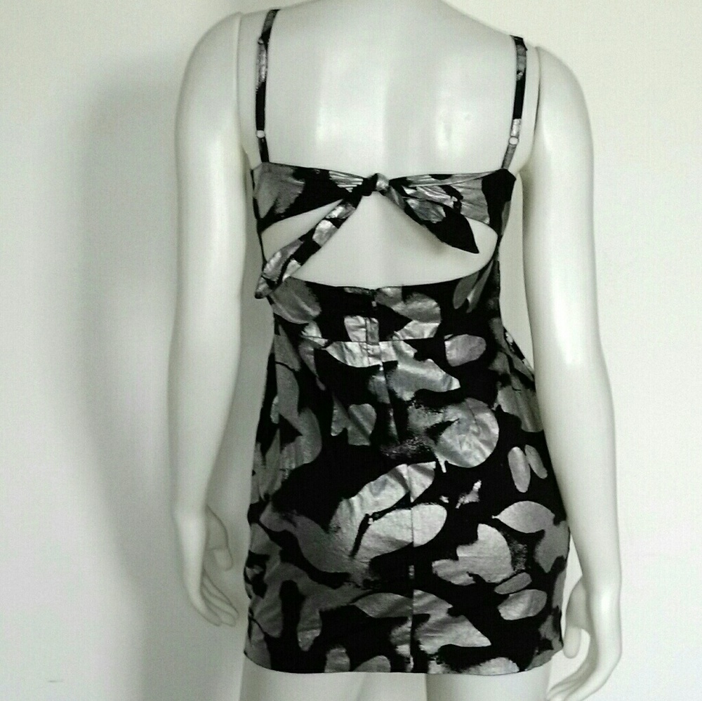 Black & Silver Open/Tie Back Brush Stroke Dress - Picture 2 of 3