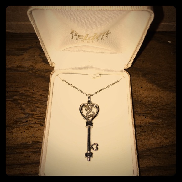 Open Hearts Key Necklace