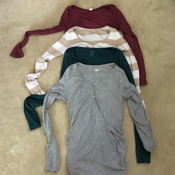 4 Old Navy Maternity Long Sleeved Shirts