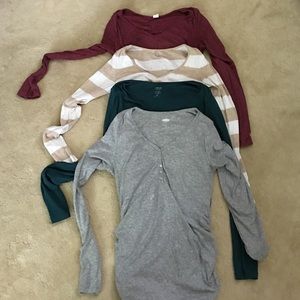 4 Old Navy Maternity Long Sleeved Shirts