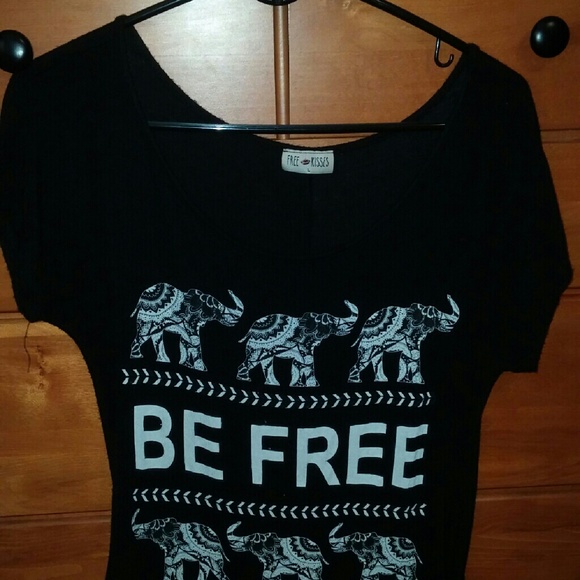 Black Elephant shirt, size M, by Free Kisses