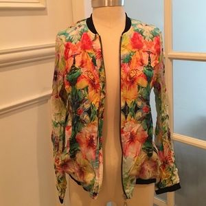Zara lightweight printed varsity bomber jacket
