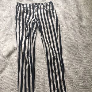H&M Black and White Striped Jeans