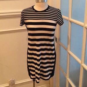 Zara Striped Cotton T shirt dress