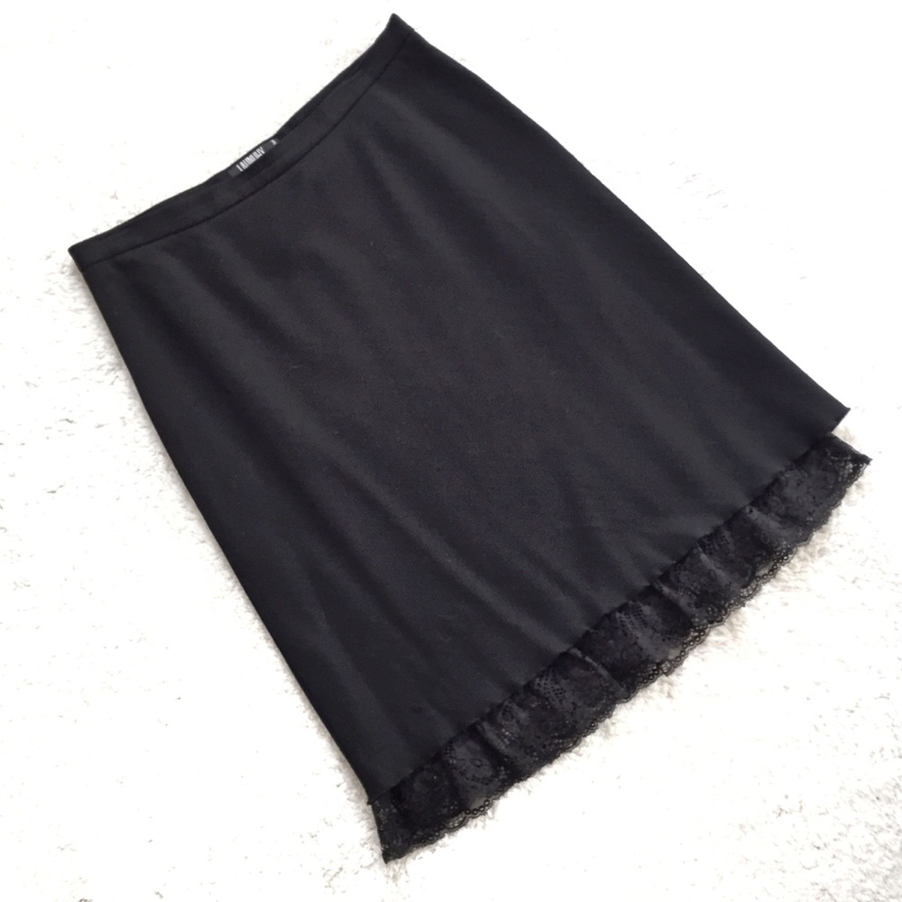 Laundry By Shelli Segal Black Wool Skirt