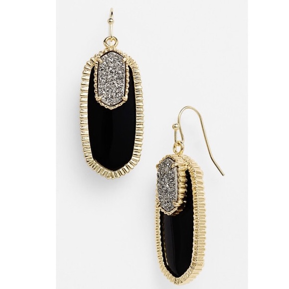Kendra  'Dayton' Oval Stone & Drusy Drop Earrings