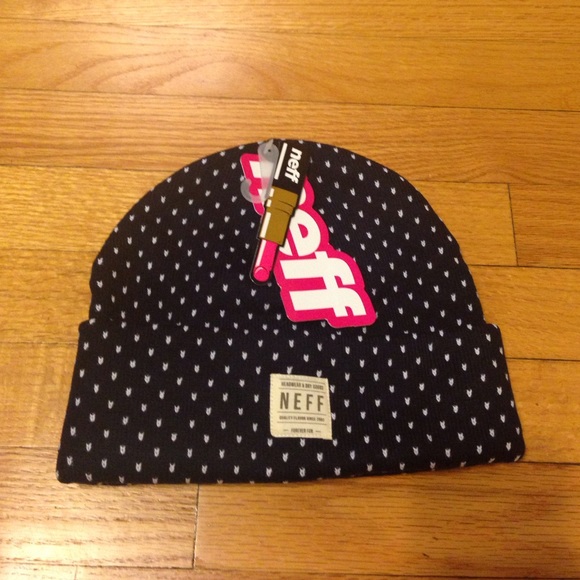 Navy polka dot Neff beanie