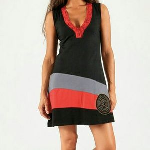 European color block dress new without tags boho