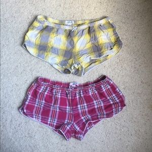 Two pairs of Aerie sleep shorts