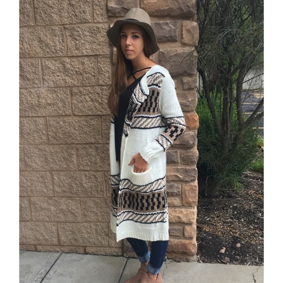 Knit Duster Long Cardigan Sweater - Picture 2 of 4