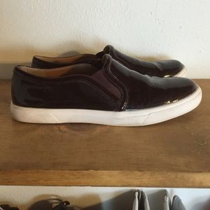 Halogen burgundy patent leather slip on - size 9