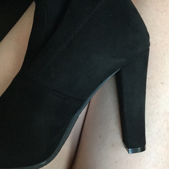 Black Suede Over The Knee Boots - Fall 2016 - Picture 3 of 4