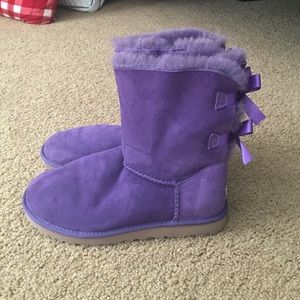 Lace up purple uggs