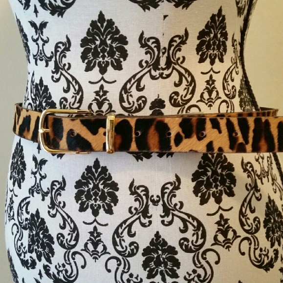 J. Crew Pony Hair Leopard Print Belt