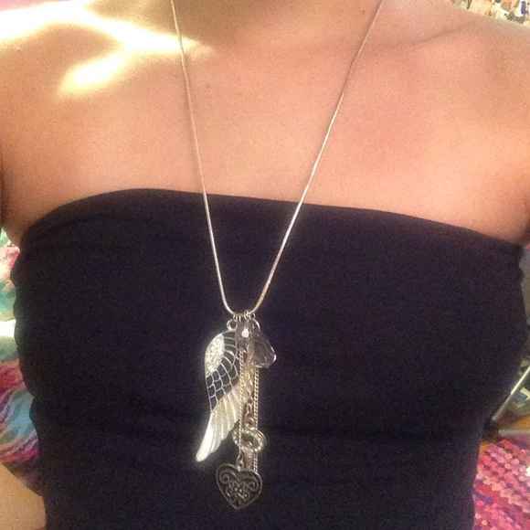 Silver charm necklace