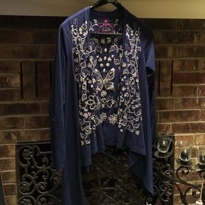 Johnny Was/ JW royal blue cardigan  med