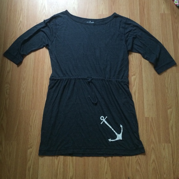 Blue 3/4 sleeve anchor dress