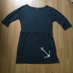 Blue 3/4 sleeve anchor dress