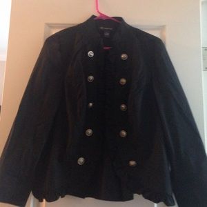 INC black jacket with decorative silver buttons