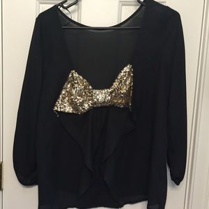 Sequin Bow Blouse
