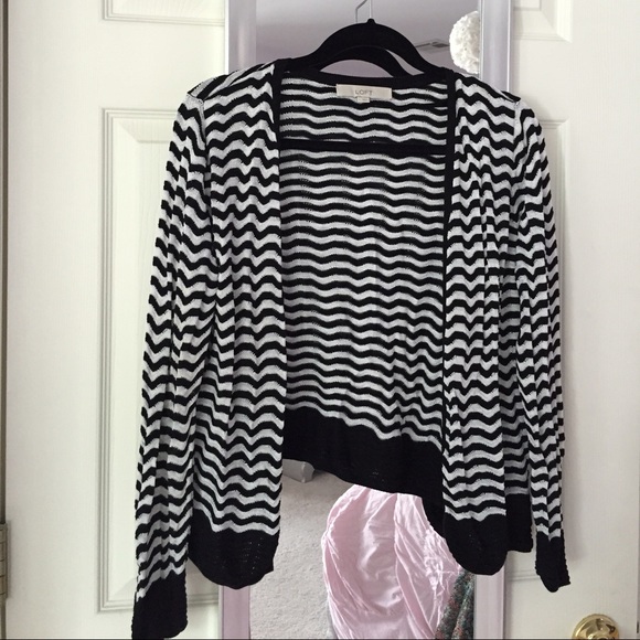 Loft black and white cardigan