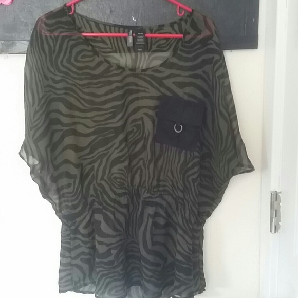 Sheer zebra striped top