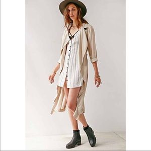 BDG Crepe Stripe Button-Front Dress