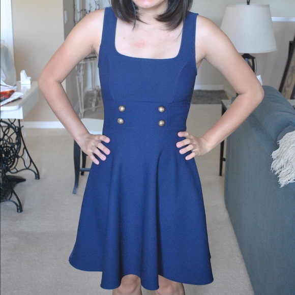 Modcloth Delightfully Charming Dress in Navy