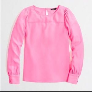 J crew bright pink blouse
